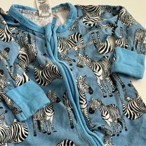 Bonds Wondersuit Zebra Print Blue Footie Pajamas (3-6 Months)